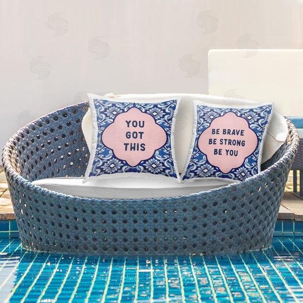 Stupell Industries Lettered And Lined | Encouraging Words On Boho Printed Throw Pillow Set