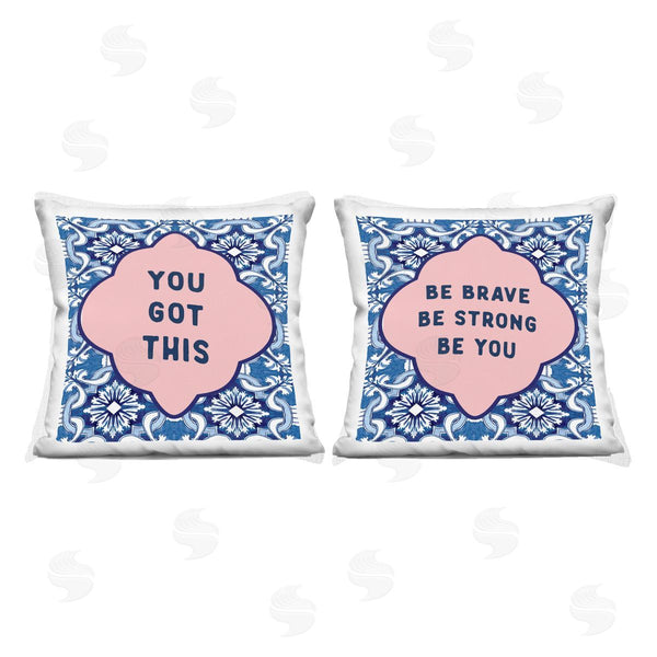 stupell industries Lettered and Lined | Encouraging Words on Boho Printed Throw Pillow Set