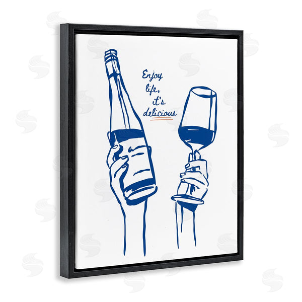 Stupell Industries Lettered And Lined | Enjoy Life With Wine