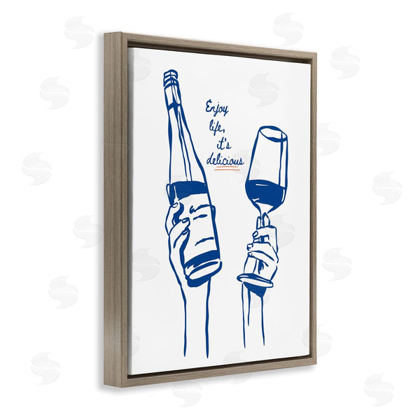 Stupell Industries Lettered And Lined | Enjoy Life With Wine