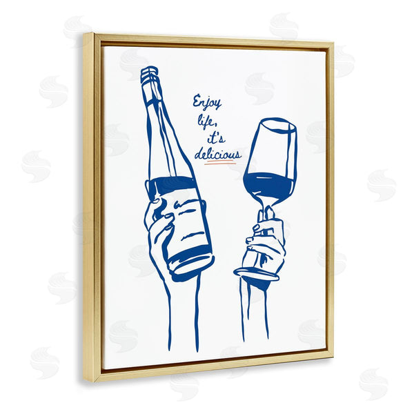 Stupell Industries Lettered And Lined | Enjoy Life With Wine