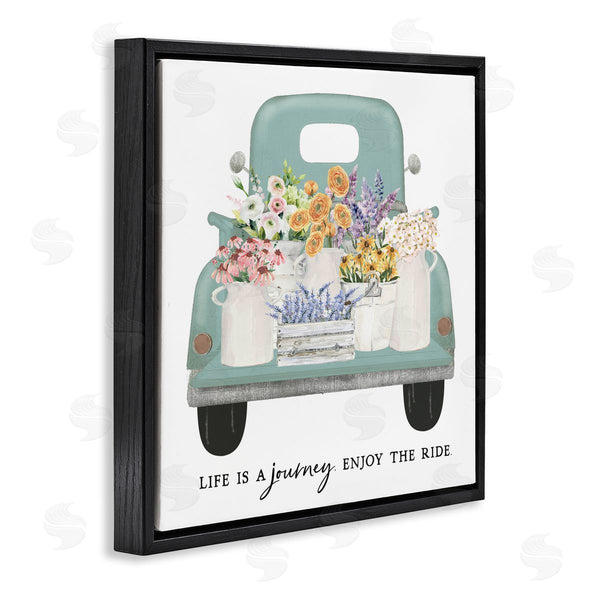 Stupell Industries Lettered And Lined | Enjoy Ride Floral Truck Wall Art