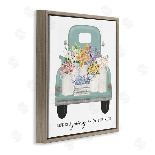 Stupell Industries Lettered And Lined | Enjoy Ride Floral Truck Wall Art