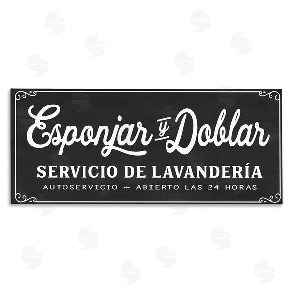 stupell industries Lettered and Lined | Esponjar y Doblar Lavandería Wall Art