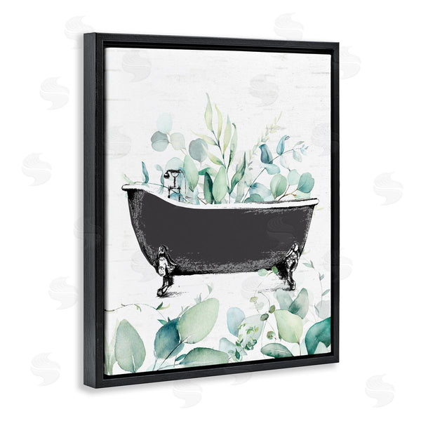 Stupell Industries Lettered And Lined | Eucalyptus Leaves Bathtub Wall Art