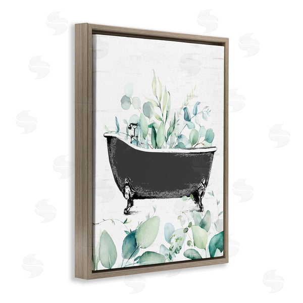 Stupell Industries Lettered And Lined | Eucalyptus Leaves Bathtub Wall Art
