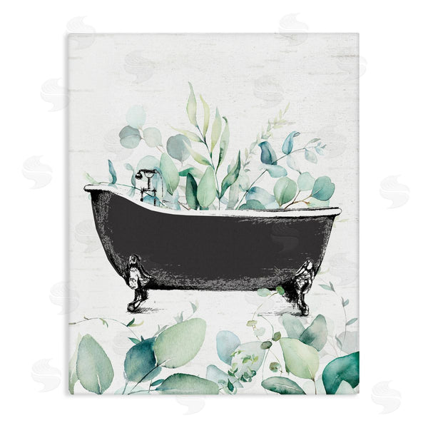 stupell industries Lettered and Lined | Eucalyptus Leaves Bathtub Wall Art