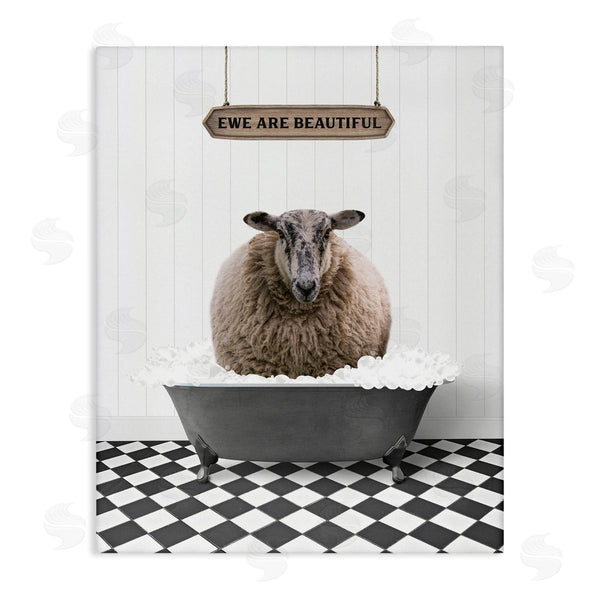 stupell industries Lettered and Lined | Ewe Are Beautiful Bathroom Wall Art