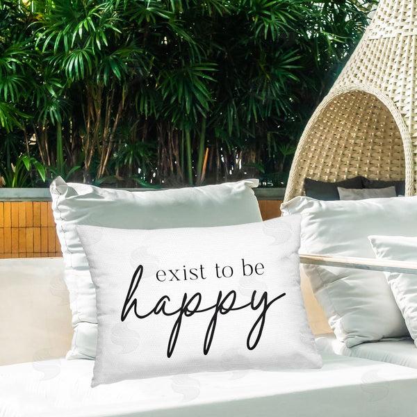 Stupell Industries Lettered And Lined | Exist To Be Happy Printed Throw Pillow
