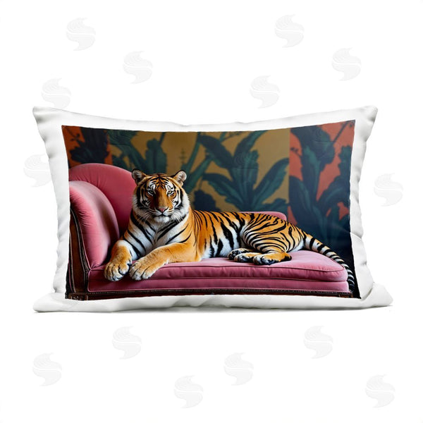Stupell Industries Lettered And Lined | Exotic Tiger Lounging Printed Throw Pillow