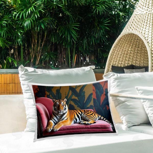 Stupell Industries Lettered And Lined | Exotic Tiger Lounging Printed Throw Pillow