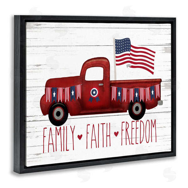Stupell Industries Lettered And Lined | Faith Family Freedom Patriotic Truck