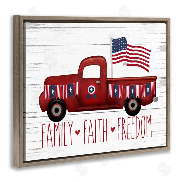 Stupell Industries Lettered And Lined | Faith Family Freedom Patriotic Truck