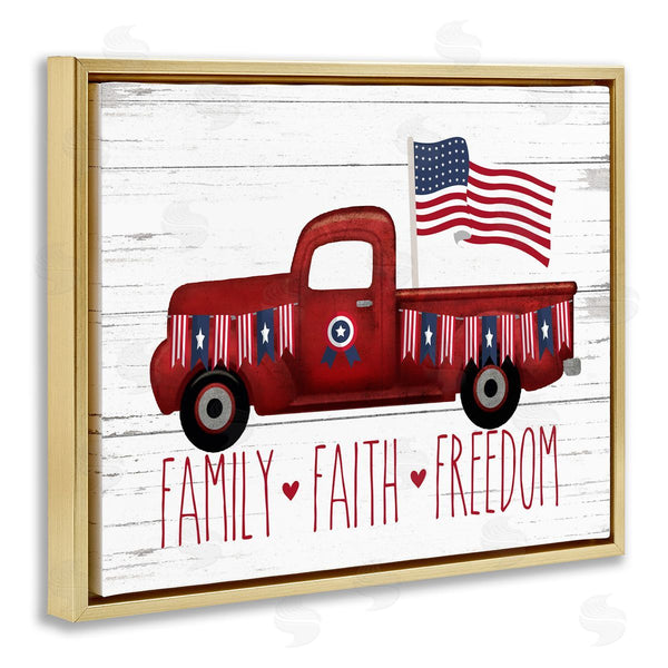 Stupell Industries Lettered And Lined | Faith Family Freedom Patriotic Truck