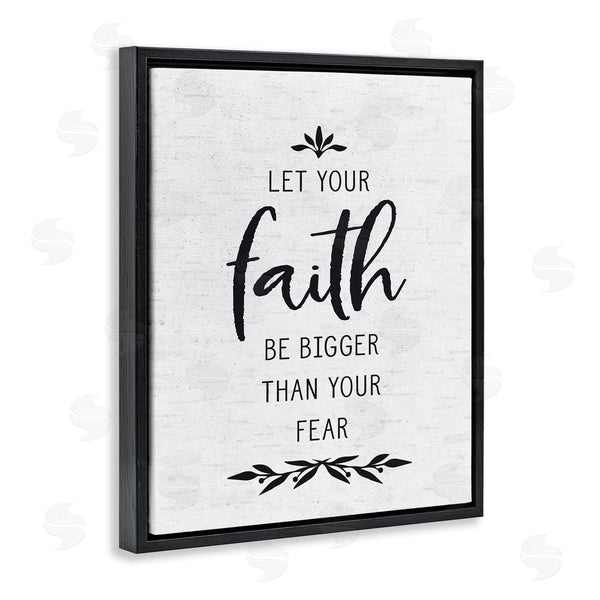 Stupell Industries Lettered And Lined | Faith Over Fear Rustic Birch Pattern Botanical Motif Wall Art