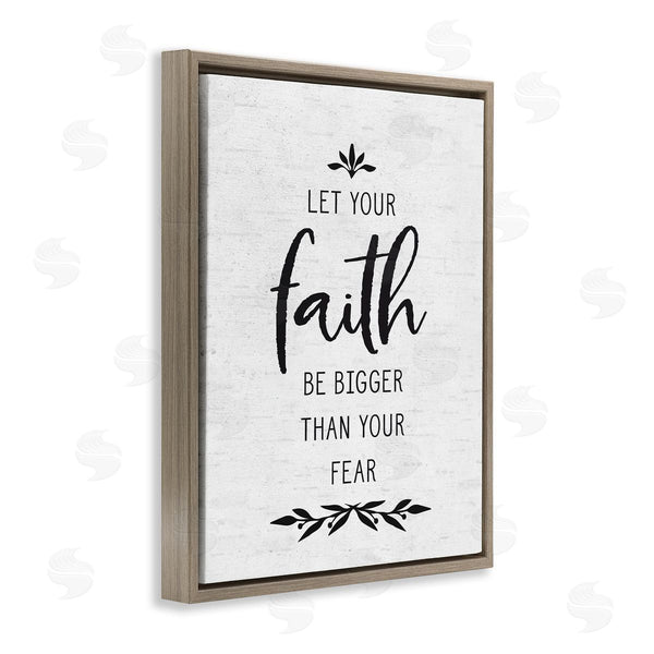 Stupell Industries Lettered And Lined | Faith Over Fear Rustic Birch Pattern Botanical Motif Wall Art