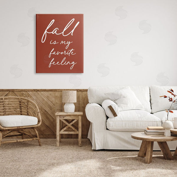 Stupell Industries Lettered And Lined | Fall Favorite Feeling Seasonal Autumn Calligraphy Phrase Wall Art