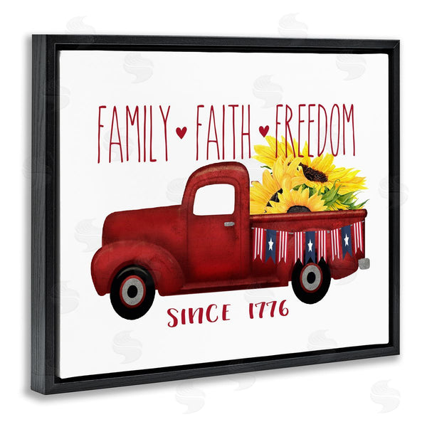 Stupell Industries Lettered And Lined | Family Faith Freedom Country Truck