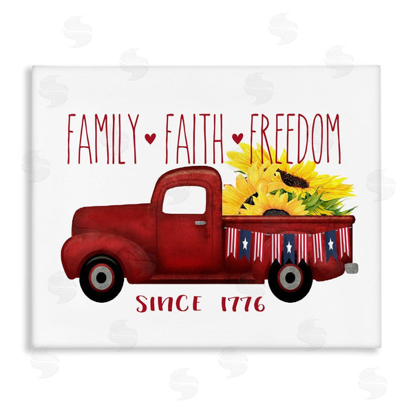 stupell industries Lettered and Lined | Family Faith Freedom Country Truck