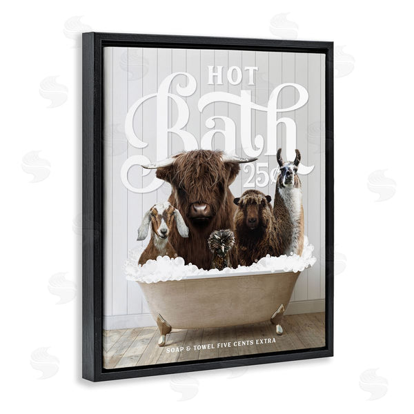 Stupell Industries Lettered And Lined | Farm Animals In Bath