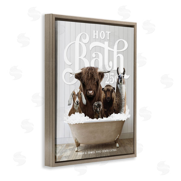 Stupell Industries Lettered And Lined | Farm Animals In Bath