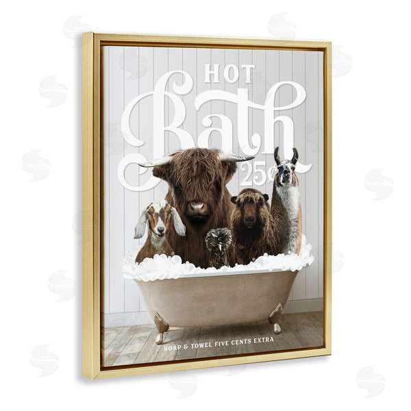 Stupell Industries Lettered And Lined | Farm Animals In Bath