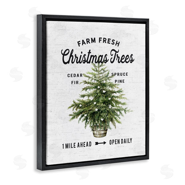 Stupell Industries Lettered And Lined | Farm Fresh Fir & Pine Christmas Advertisement Sign Wall Art