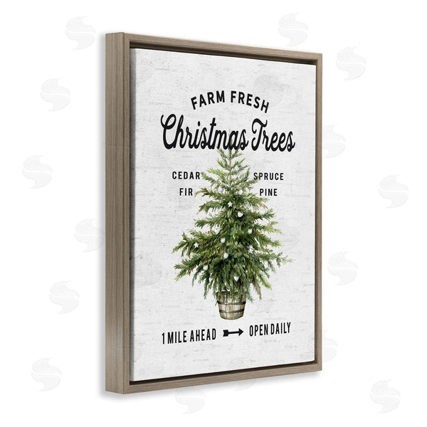 Stupell Industries Lettered And Lined | Farm Fresh Fir & Pine Christmas Advertisement Sign Wall Art