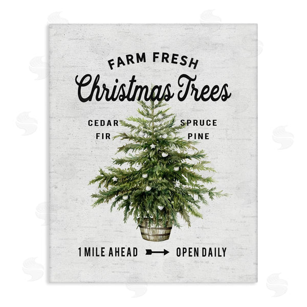 stupell industries Lettered and Lined | Farm Fresh Fir & Pine Christmas Advertisement Sign Wall Art
