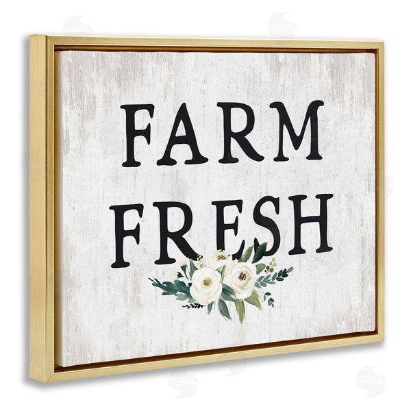Stupell Industries Lettered And Lined | Farm Fresh With Roses