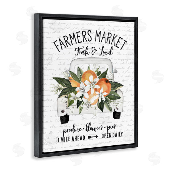 Stupell Industries Lettered And Lined | Farmers Market Orange Blossom Truckload Rustic Sign Wall Art