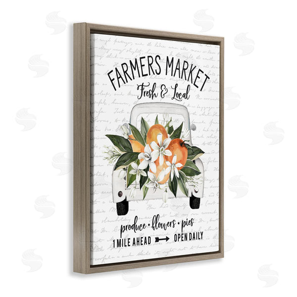 Stupell Industries Lettered And Lined | Farmers Market Orange Blossom Truckload Rustic Sign Wall Art