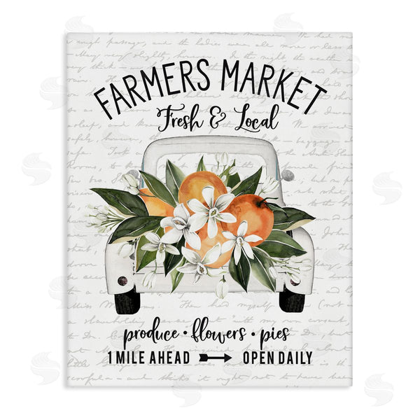 stupell industries Lettered and Lined | Farmers Market Orange Blossom Truckload Rustic Sign Wall Art