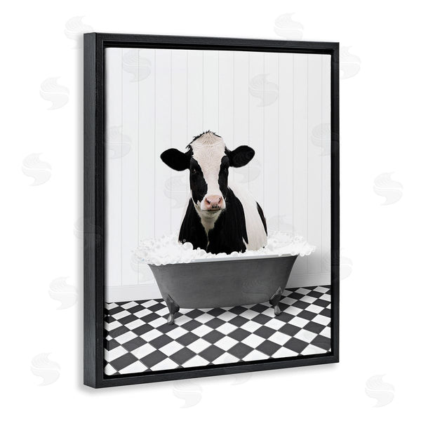 Stupell Industries Lettered And Lined | Farmhouse Bathroom Cow Wall Art
