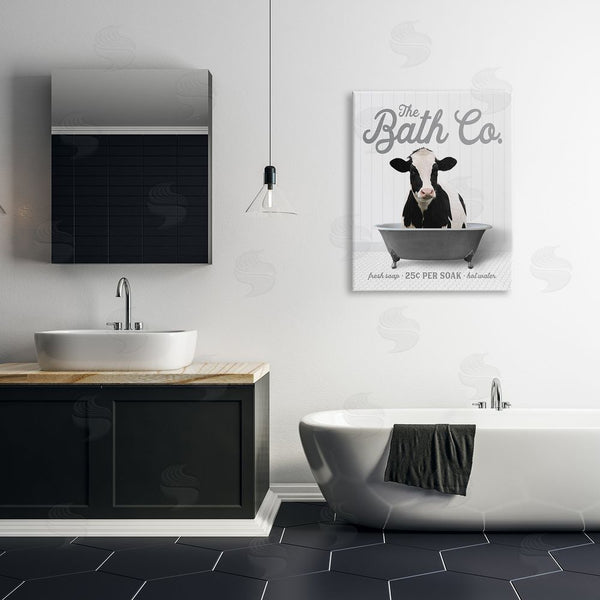 Stupell Industries Lettered And Lined | Farmhouse Cow In Tub Wall Art