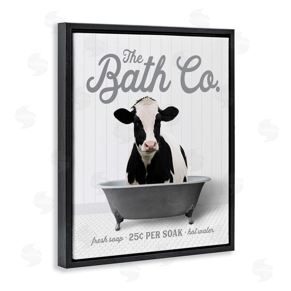 Stupell Industries Lettered And Lined | Farmhouse Cow In Tub Wall Art