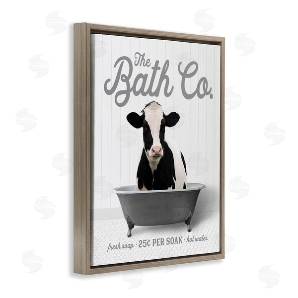 Stupell Industries Lettered And Lined | Farmhouse Cow In Tub Wall Art