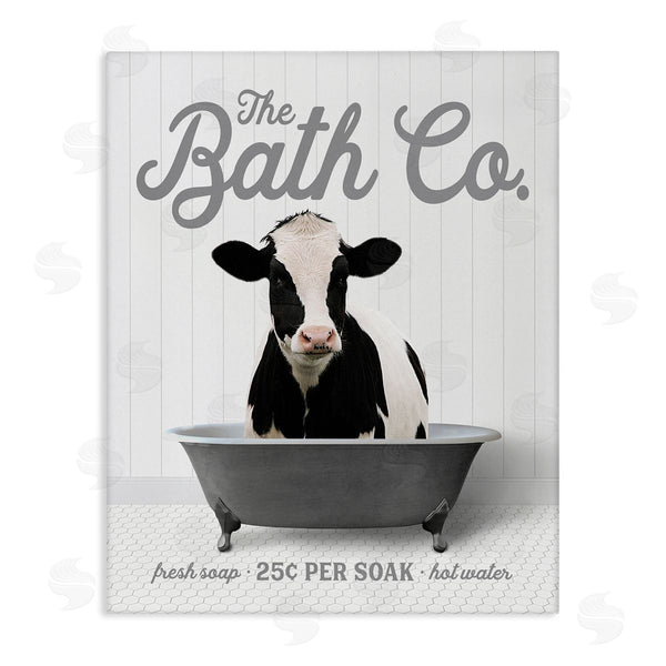 stupell industries Lettered and Lined | Farmhouse Cow in Tub Wall Art