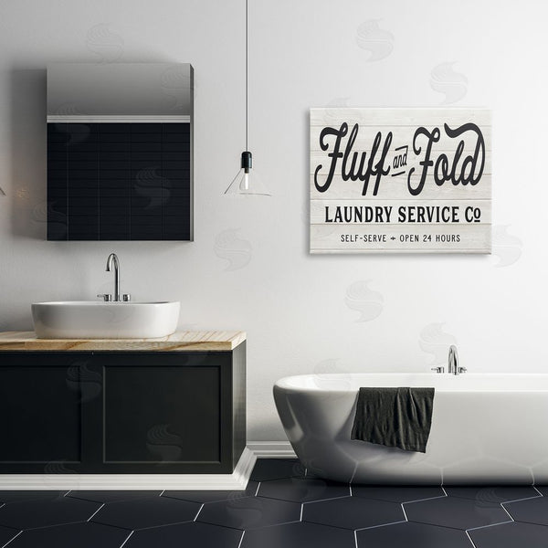 Stupell Industries Lettered And Lined | Farmhouse Fluff And Fold Laundry Advertisement Rustic Pattern Wall Art