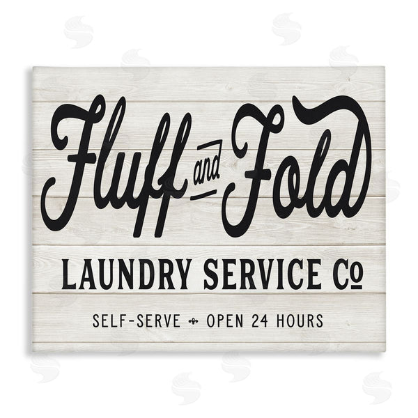 stupell industries Lettered and Lined | Farmhouse Fluff and Fold Laundry Advertisement Rustic Pattern Wall Art