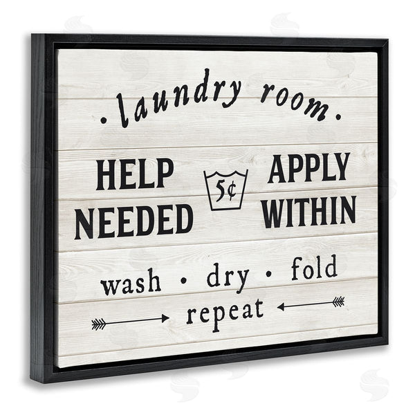 Stupell Industries Lettered And Lined | Farmhouse Laundry Room Help Wanted Sign Rustic Pattern Wall Art