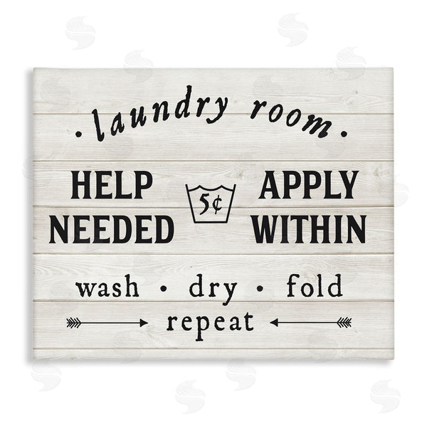 stupell industries Lettered and Lined | Farmhouse Laundry Room Help Wanted Sign Rustic Pattern Wall Art