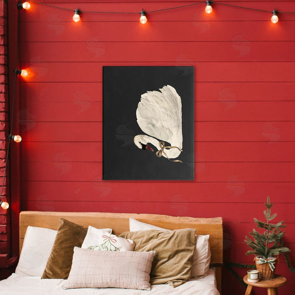 Stupell Industries Lettered And Lined | Festive Swan With Ribbon Wall Art