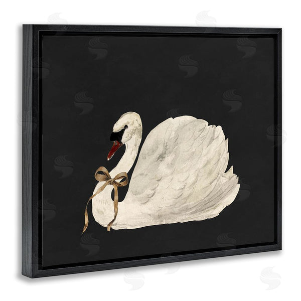 Stupell Industries Lettered And Lined | Festive Swan With Ribbon Wall Art