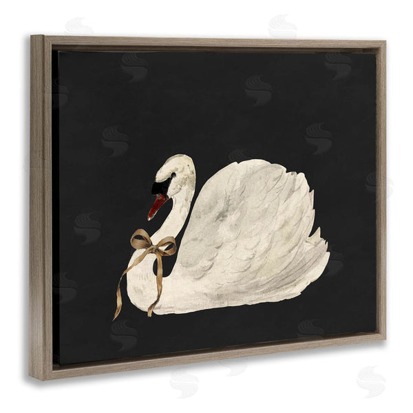 Stupell Industries Lettered And Lined | Festive Swan With Ribbon Wall Art