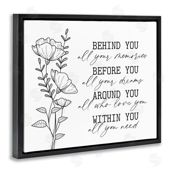 Stupell Industries Lettered And Lined | Floral Blossoms Loving Quote Behind Before Around Within Wall Art