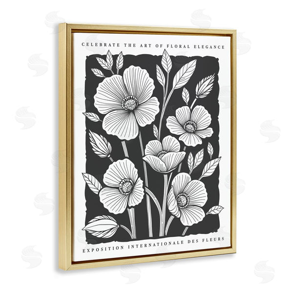 Stupell Industries Lettered And Lined | Floral Elegance Poster