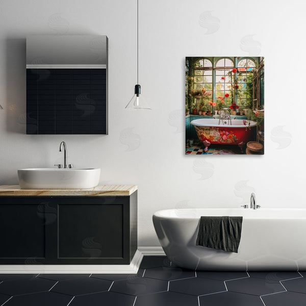 Stupell Industries Lettered And Lined | Floral Sunroom Tub Wall Art