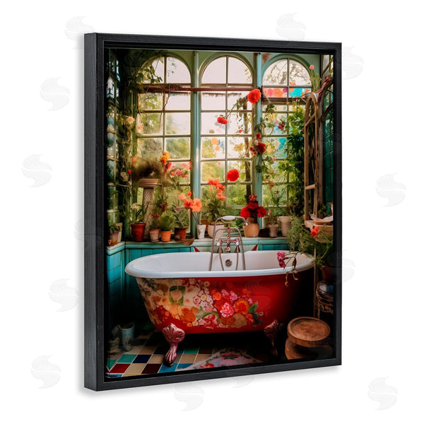 Stupell Industries Lettered And Lined | Floral Sunroom Tub Wall Art