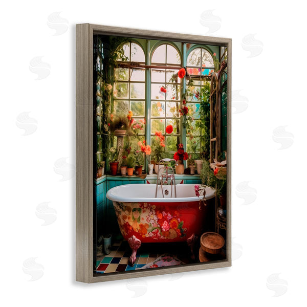 Stupell Industries Lettered And Lined | Floral Sunroom Tub Wall Art